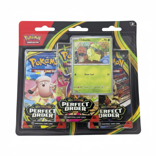 Pokémon TCG – Pokémon Mega Evolution Perfect Order 3-Pack Blister Englisch – Kartenwelt.ch